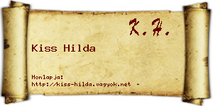 Kiss Hilda névjegykártya